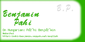 benjamin pahi business card